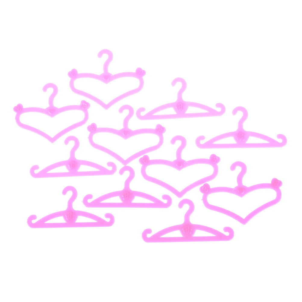 

10 Pcs/Lot Miniature Doll Dress Clothes Accessories Pink Hangers For Doll Doll Pretend Play Girls' Gift Dolls Accessories