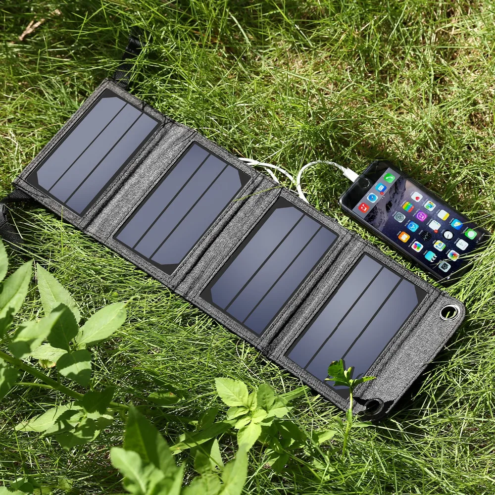 

Sunpower Portable 7W Folding Foldable Suaoki Solar Panel Charger 5V 1A USB Output Mobile Power Bank For Phone