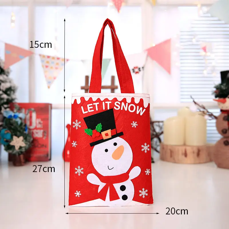 Вакуумные многоразовые рождественские сумки новогодние подарки сумки Рождественская елка узор Санта Клаус сумка для конфет Рождественское украшение