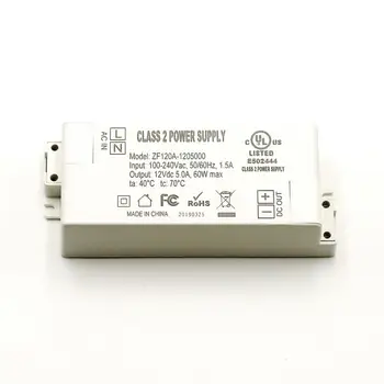 

100PCS/LOT UL CE RoHS approval DC 12V 5A led driver 60W with constant voltage