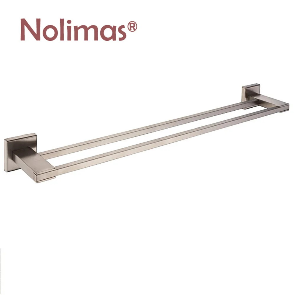 SUS 304 Stainless Steel Double Towel Bar Square Square Towel Rack