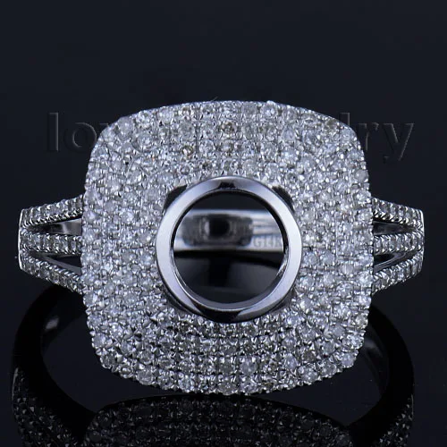 

FANTASY!!!Round 6x6mm In 14Kt White Gold Natural Diamond Semi Mount Ring Setting For Sale SR00281
