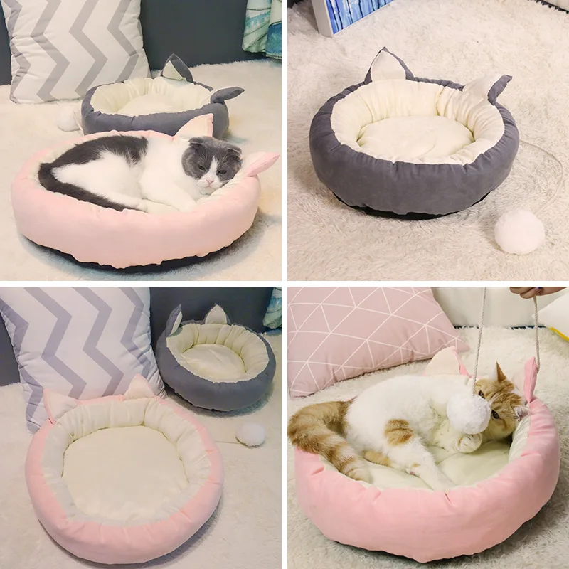 

New Dual-use Pet Cat Bed Sleeping Nest Detachable Cat Kitten House High Quality Padded Cat Dog Small Pets Rest tent Sofa Bed