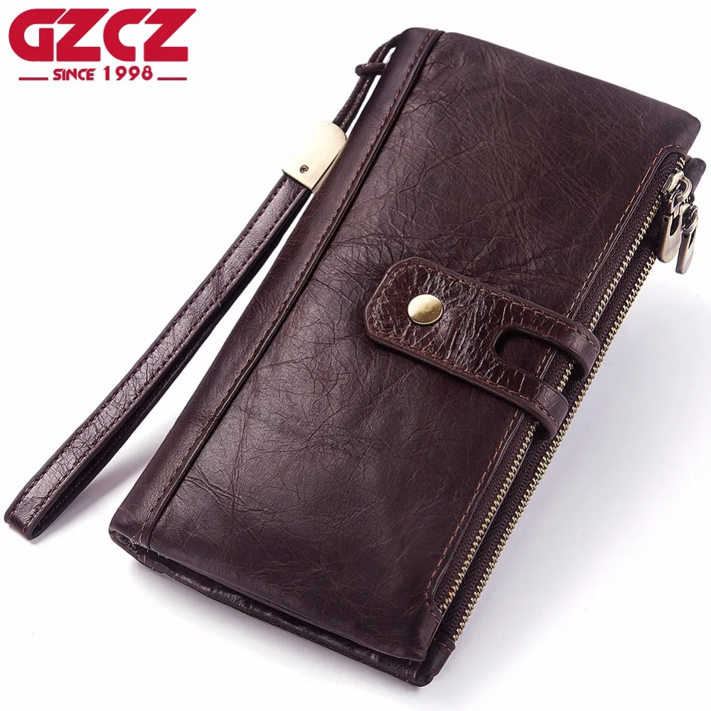 GZCZ Men Wallets Classic Long Style Card Holder Male Purse Quality