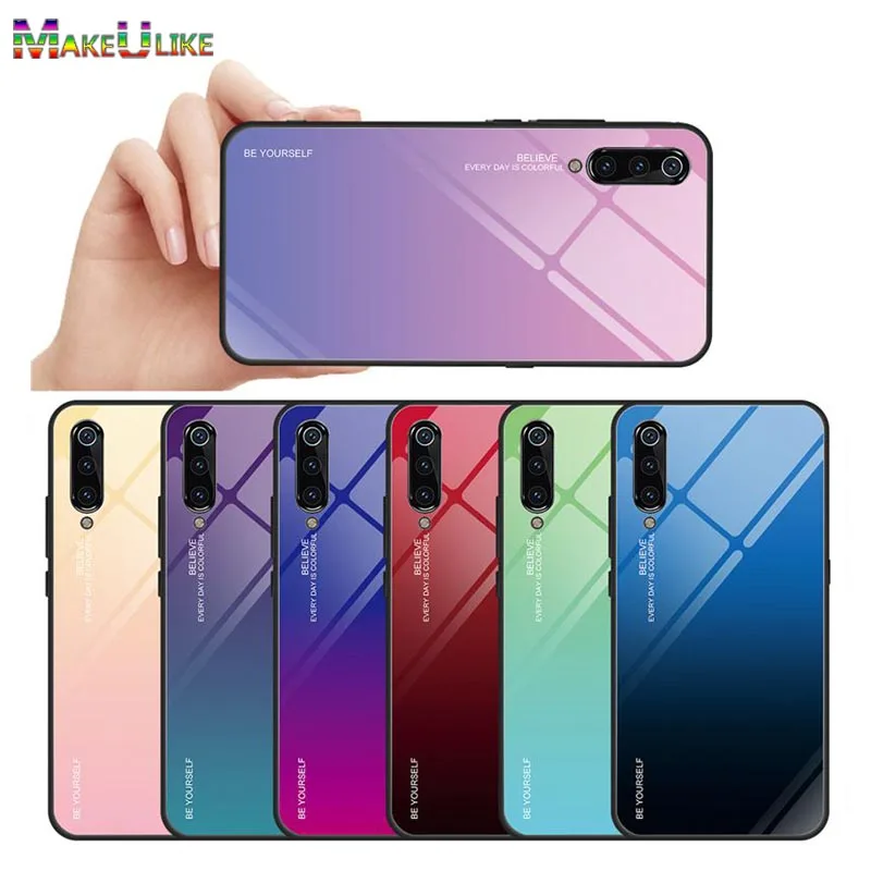 

Gradient Case For Xiaomi MI 9 Lite 8 SE Case Tempered Glass Hard Back Cover For Xiaomi Mi9 MI 9SE MI8 Lite Phone Bag Case