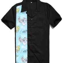 Candow Look, Новое поступление, модные дизайнерские хлопковые мужские повседневные топы с принтом русалки, большие размеры, винтажные Клубные рубашки в стиле рокабилли 50 s 60 s