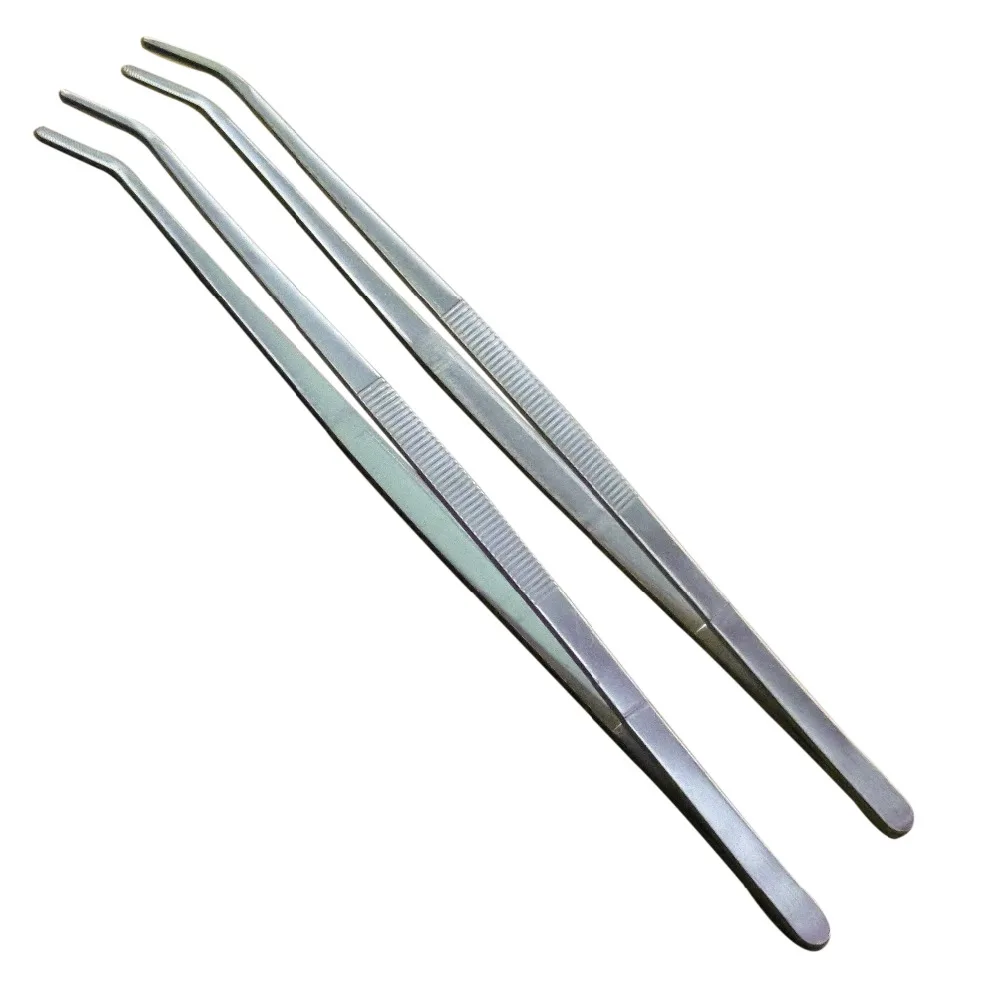 5Pcs/Lot Dental Forceps Stainless Steel Medical Curved Tweezers Probe