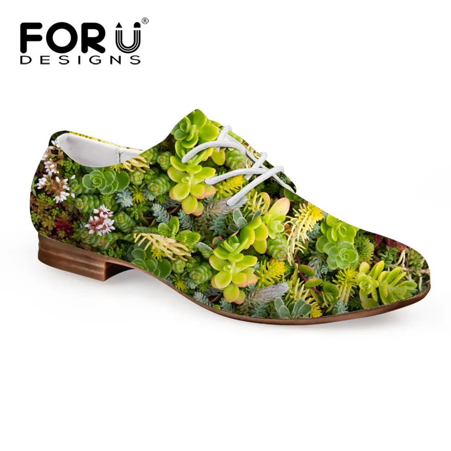 C0134CD FORUDESIGNS/Модные Туфли-оксфорды; женские туфли на плоской подошве с 3D-принтом; Кожаные Туфли-оксфорды для женщин; повседневная обувь на шнуровке - Цвет: C0134CD