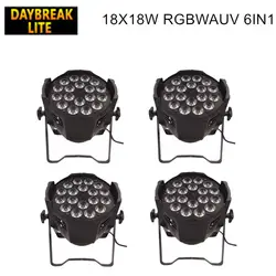 18x18 w led par свет RGBWAUV 6in1color смешивания мыть свет DMX512 сценический Светодиодный прожектор барное сценическое освещение 4 шт./лот