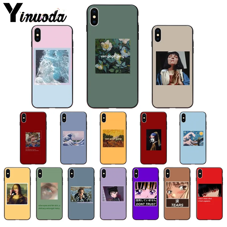 

Yinuoda Great art aesthetic van Gogh Mona Lisa painting David soft TPU Phone Case for iPhone 5 5S 6 6S 7 8 Plus X Xs MAX XR