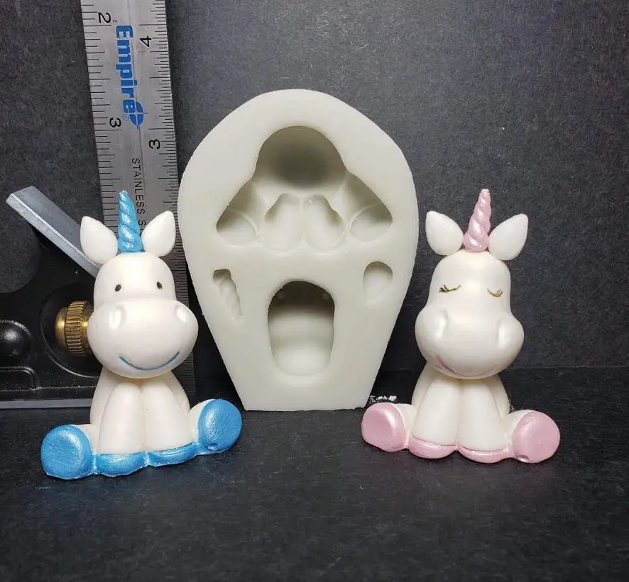 

Cake Tools 3D Unicorn Silicone Mold Horn Foot Ear Body Decorating Cupcake Topper Fondant Tool Mould DIY