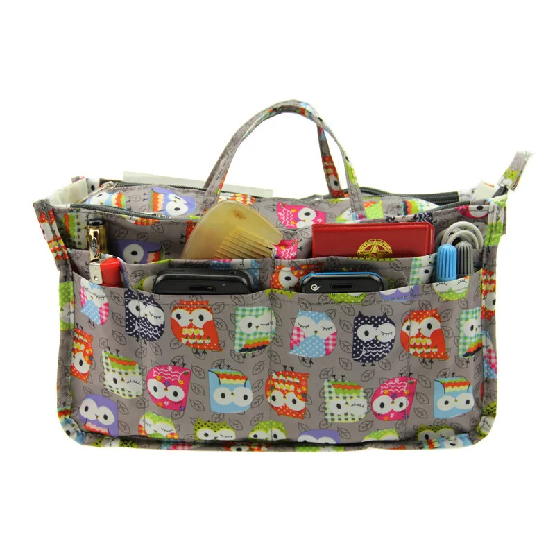 Women Large Capacity Travel Neceser Cosmetic Bag Insert Bag Multi Pocket Organizer Toiletry ...