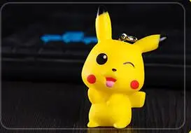 Мультяшный милый брелок с Пикачу из японского аниме, карманный брелок для ключей с монстрами, подвеска Pokemon Go, детские игрушки, брелки для ключей, сумки, подвески - Цвет: open eyes