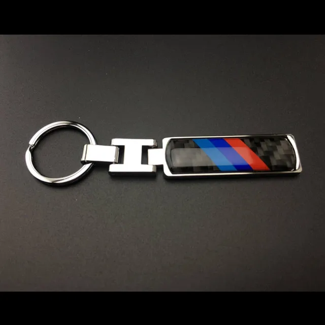 10pcs NEW Carbon fibre Metal Car M Power Key Ring KeyChain For BMW E46