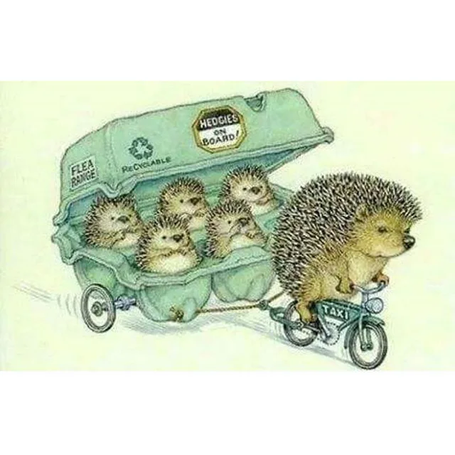 

NEW Full 5D Diy Daimond Painting Cross-switch Hedgehog Taxi 3D Diamond Square/Round Rhinestones Embroidery