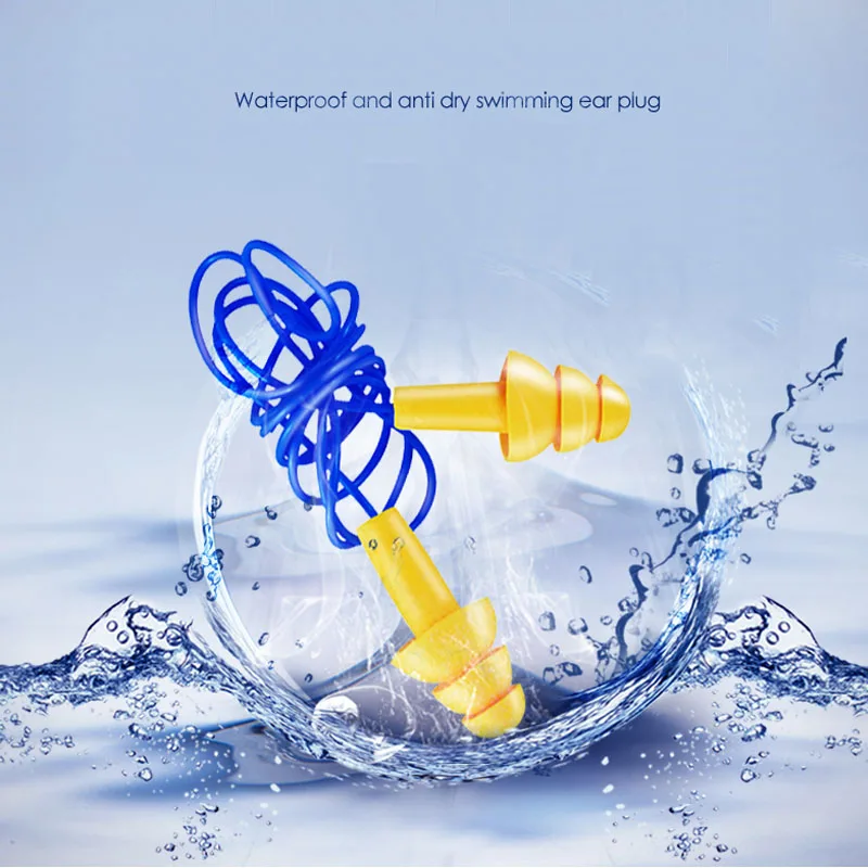 5 Pairs Wired Noise Reduce Earplugs Sleeping Swimming Ear Plugs