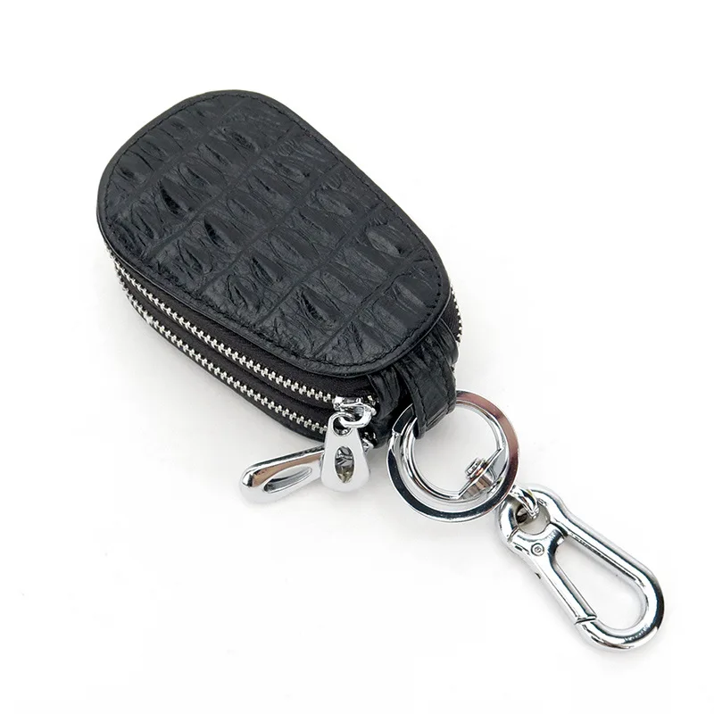 

Brand New Fashion Genuine Leather Men Car Key Wallets Women Alligator Key Bag Double Zippers Multifunctional Home Key Case