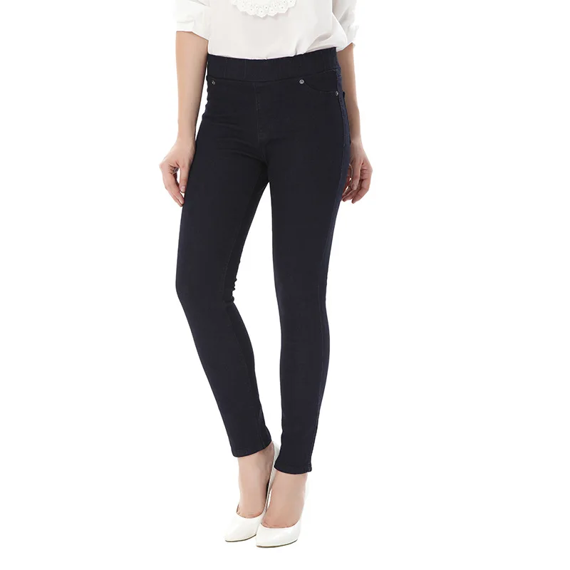 

QMGOOD Spring New Elastic Waist Jeans Woman Pants Fashion Mom Jeans Vintage Pencil Slim Skinny Jeans Boyfriend Jeans for Women