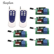 Sleeplion AC 110V 10A Relay ON/OFF 1CH wireless 6-key Remote Switch Transmitter+6 Receiver Teleswitch Module 315MHz 433MHz
