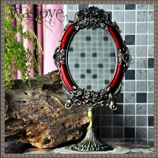 one face retro desktop makeup mirror for vanity table antique framed mirror for home decoration round mirror J015 one face retro desktop makeup mirror for vanity table antique framed mirror for home decoration round mirror J015