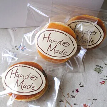 

100pcs Paper Sticlers DIY Multifunction Oval Sticker for Handmade Products Hand Made Sticker Gift Food Cookie Package Sticker
