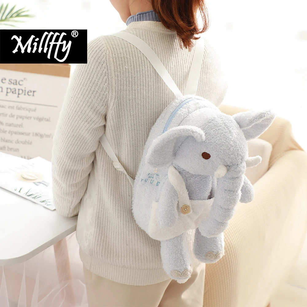 Millffy милый мультяшный японский слон Плюшевый Рюкзак мягкий peluche animal sackpack школьная