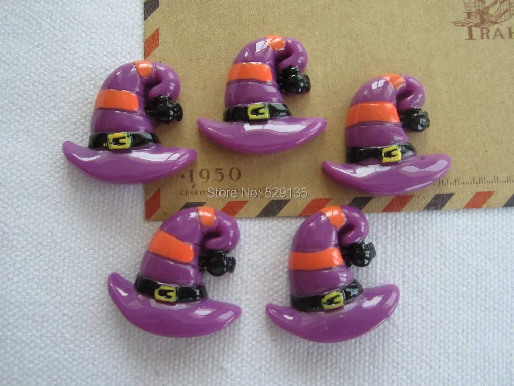 

Free Shipping! Witch Purple Hat Haunted Halloween Party for Hair Bow Center, DIY (28*27mm)