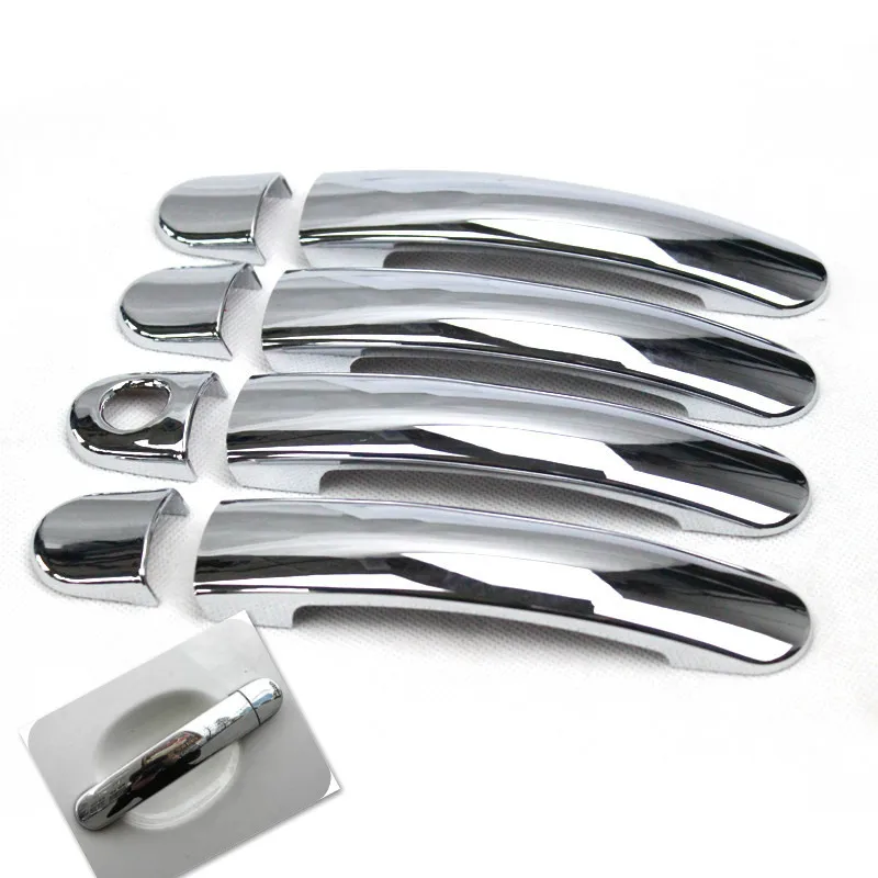 

FUNDUOO New Chrome Car Door Handle Cover Trim Sticker for Skoda Fabia / Octavia 2008 2009 2010 2011 2012 2013 Free Shipping