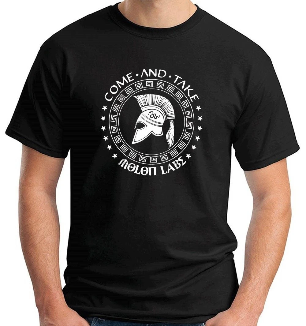 

2019 New Letter Print Creative Printed T-Shirt T-Shirt Tm 0672 Come And Take Molon Labe Spartan Make Shirts
