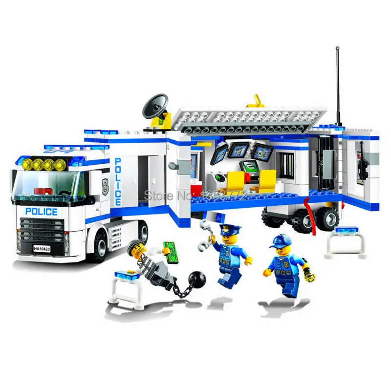 394pcs New 10420 city police fluidity Police Station building blocks assembled kids toys Compatible With font