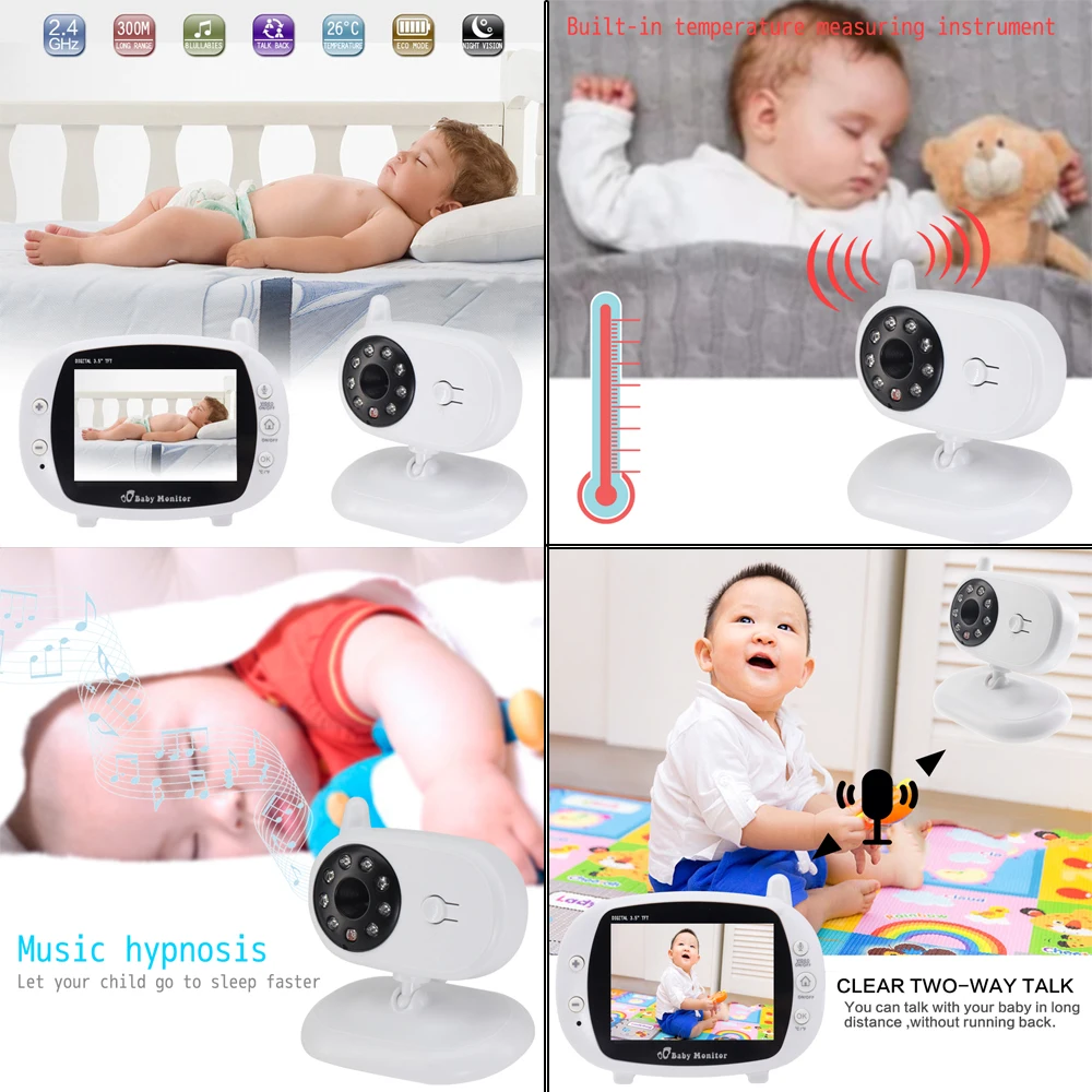  AUGIENB 3.5 inch WIFI Wireless Video Baby Monitor LCD Nanny Security IP Camera 300m Night Vision 2 