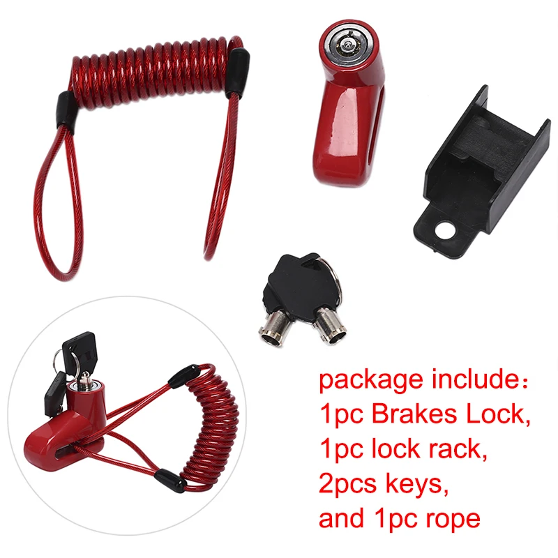 Anti-Theft Disc Brakes Lock with Steel Wire for Xiaomi Mijia M365 Electric Scooter Skateboard Wheels Brake Kickscooter | Спорт и