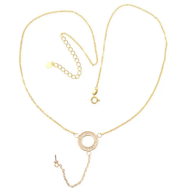 

long chain women gold plating jewelry chain micro pave cz simple necklace