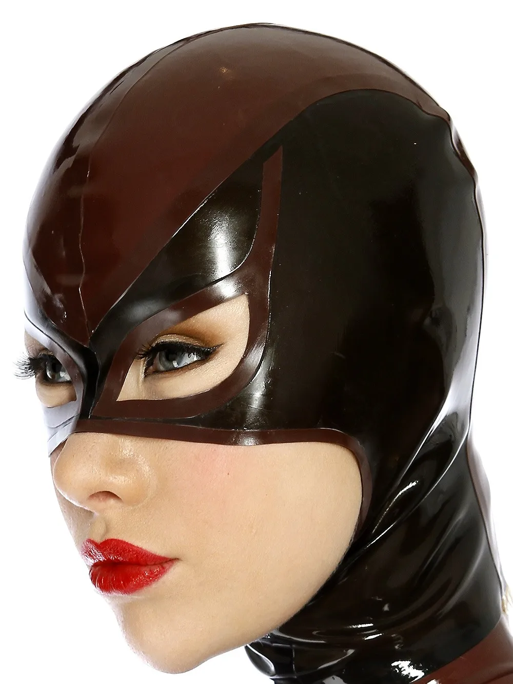 Latex Mask Rapture Black Rubber Hood Anatomical Female Fetish Masks Condom Sex Mask Customized