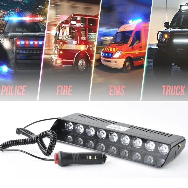 9 LEDs 16 Flashing Modes 12V Car Truck Emergency Flasher Dash Strobe Warning Light Day Running Flash Led Police Lights