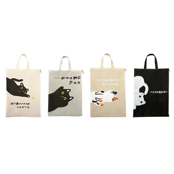 

A4 Document Bag Cat Folder Bag Cute Kawaii Larger Simple Oxford Cloth High Quality Documents Folder For Filing Products Student