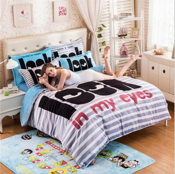 World In My Eye C Velvet Bed Linen Bedding Set Comfortable Queen World In My Eye C Velvet Bed Linen Bedding Set Comfortable Queen 4pc Quilt