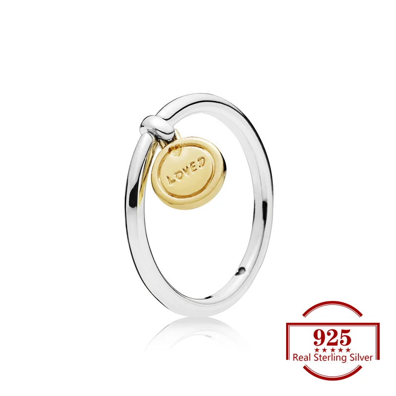 

Trendy Jewelry 925 Sterling Silver Round Gold Loved Ring Fits Denmark Original Ring Women Jewelry Wedding Party 2019 Lover Gift