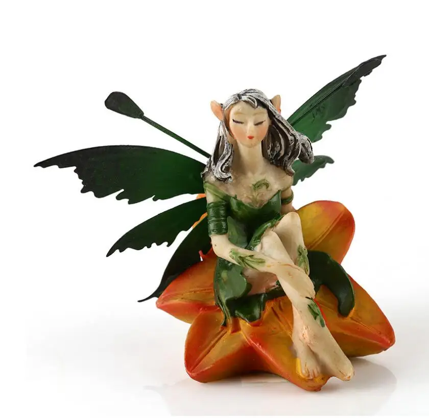 Flower Fairy figures ornament Fairy resin 12*9cm car desktop Study