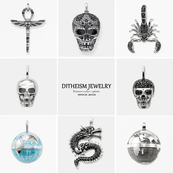 

Maori Skull Pendants, 2018 New Fashion Jewelry 925 Sterling Silver Blackened Ethnic Gift For Women Men Boy Girls Fit Necklace