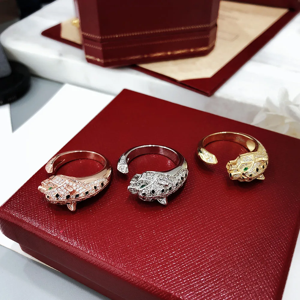 

Hot selling brand S925 pure silver Leopard Ring Fashion personality Women's Ring Domineering Luxurious Ring