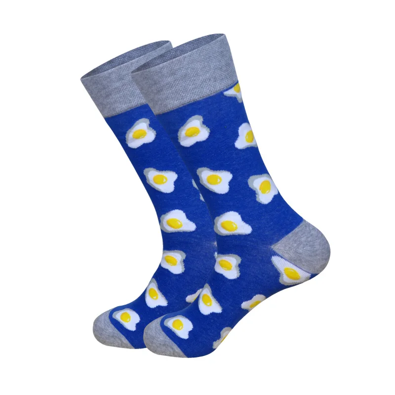 Downstairs Trend Men Socks Pizza Moustache Mushroom Hip Hop Spring Summer Crew Happy Socks 21 Colors Gifts for Men