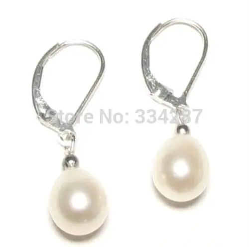 

Genuine AAA White Pearl 925 Silver Lever Back Earrings
