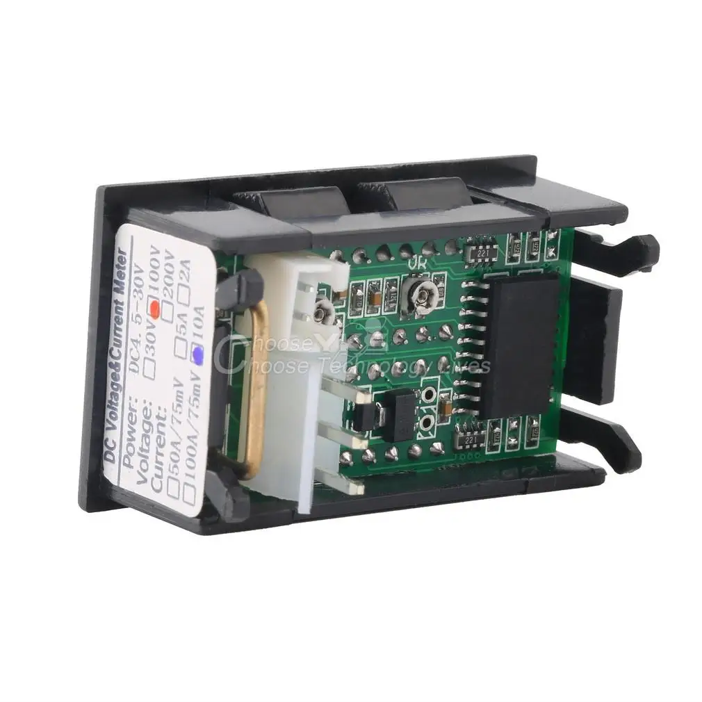 Zc15400 DC Amp Датчик 100 В 10A Вольтметр Амперметр синий и красный цвета LED AMP двойной