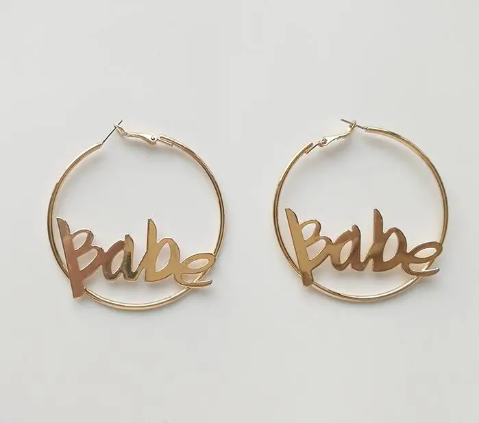 Love Babe Large Earrings Brincos Jewelry For Women Party Gift Dancer