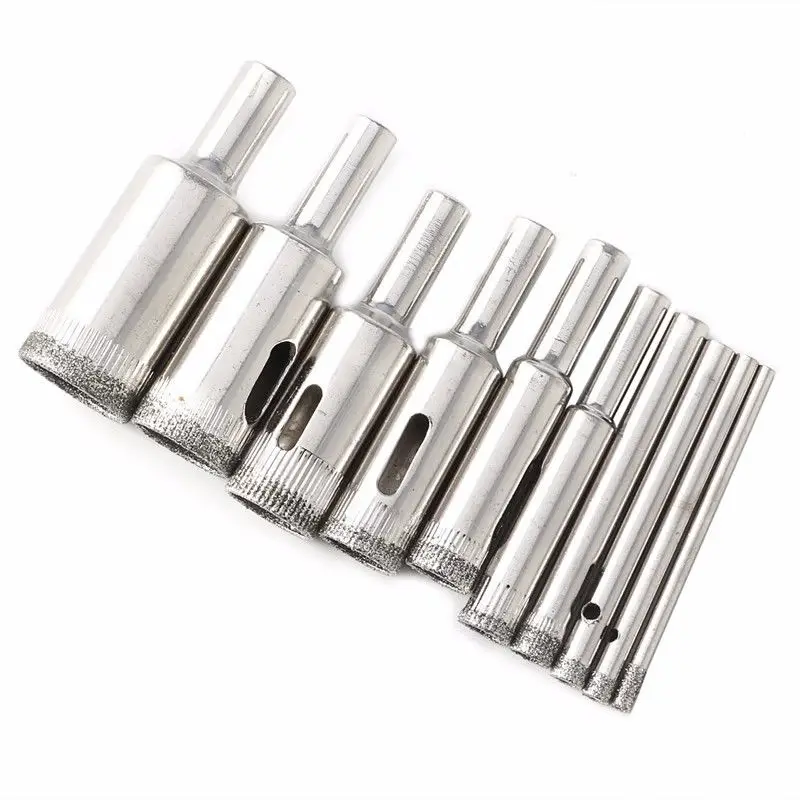 10pcs//Set Diamond Tool Drill Bit Hole Saw For Glass Ceramic Marble-Tile 3mm-18mm