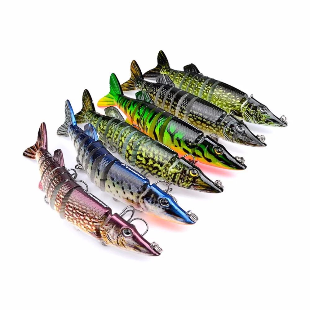 Wholesale New Fishing Lures 5" 9 Segement Plastic Muskie Fishing Lure