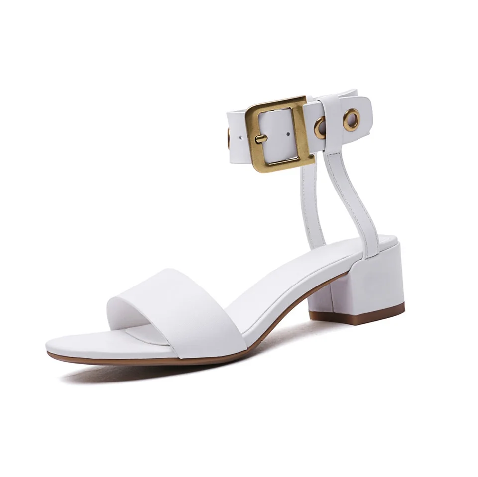

2019 summer women's sandals fashion design 5CM high heels full really leather material comfortable lining shoes women sandals