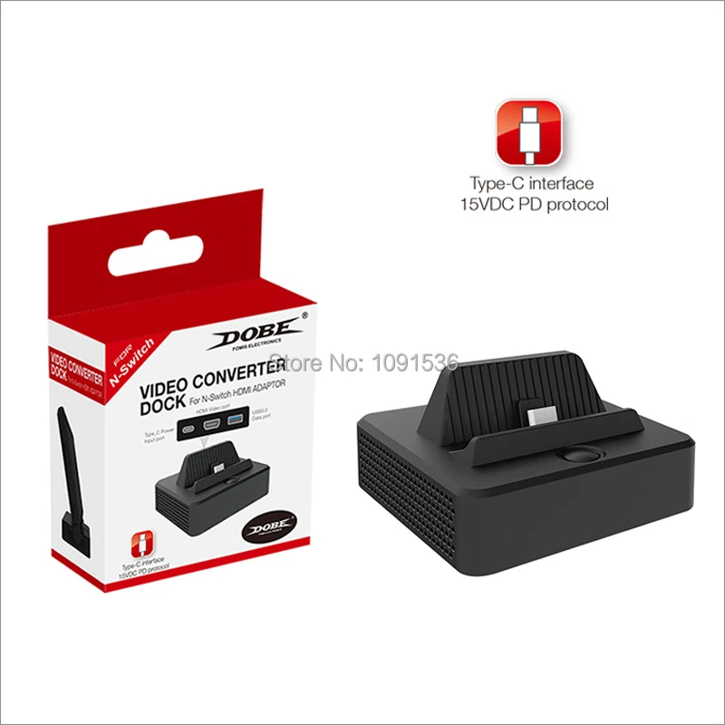 

HDMI Video Converter USB Data Port Charging Dock for Nintend Switch Type-c Power HDMI Video Dock Station for Switch TNS-1828