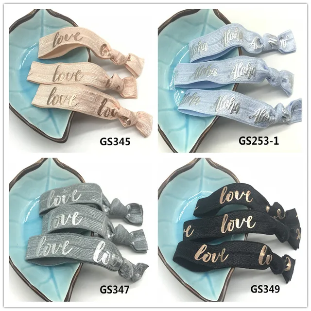 Cheap 8 Colors 40pcs 5/8"Love Cactus Aloha Print Fold Over Elastic Hair Band Hair Tie FOE Elastic Band Ponytail Holder Hair Accessory